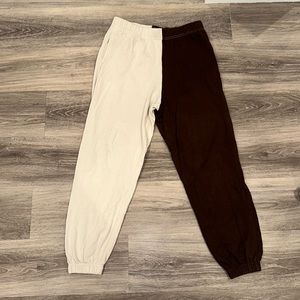 Double Brown Split Sweatpants